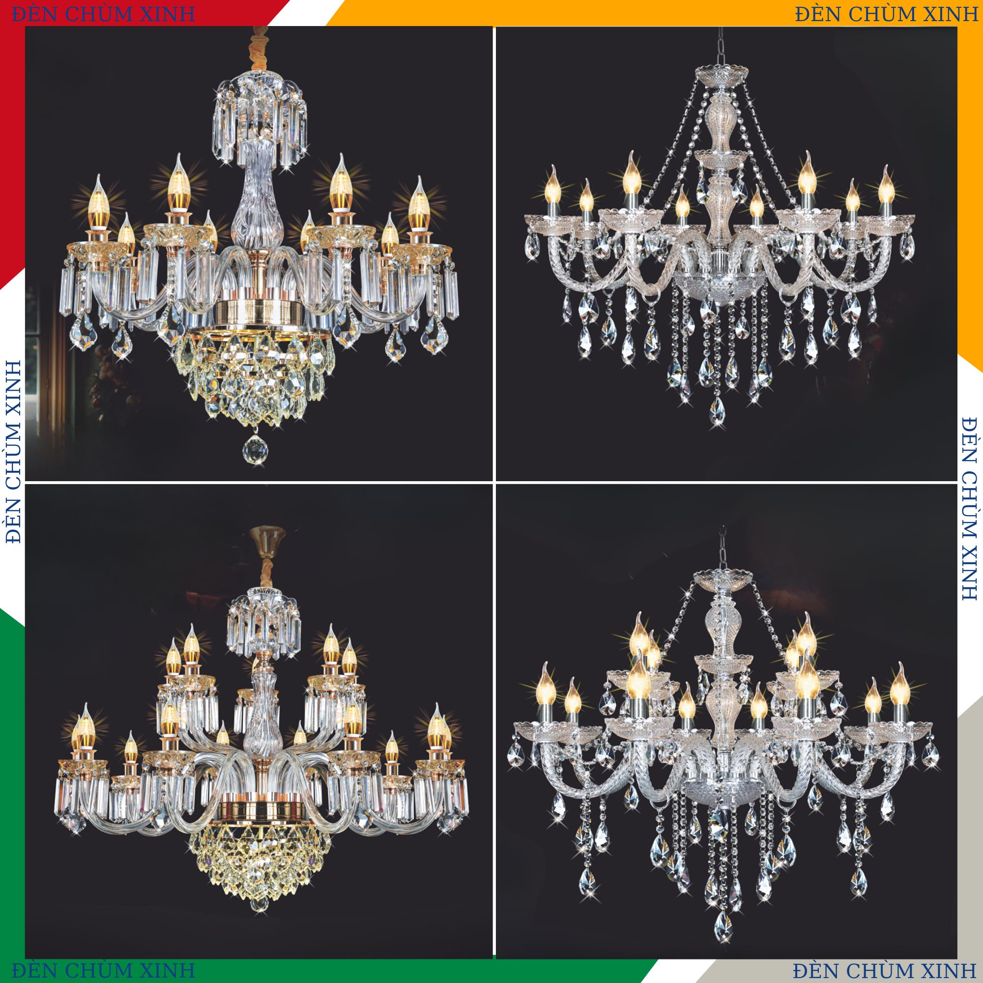 ĐÈN CHÙM TÂN CỔ ĐIỂN NC-2045/12 HÀNG CHÍNH HÃNG