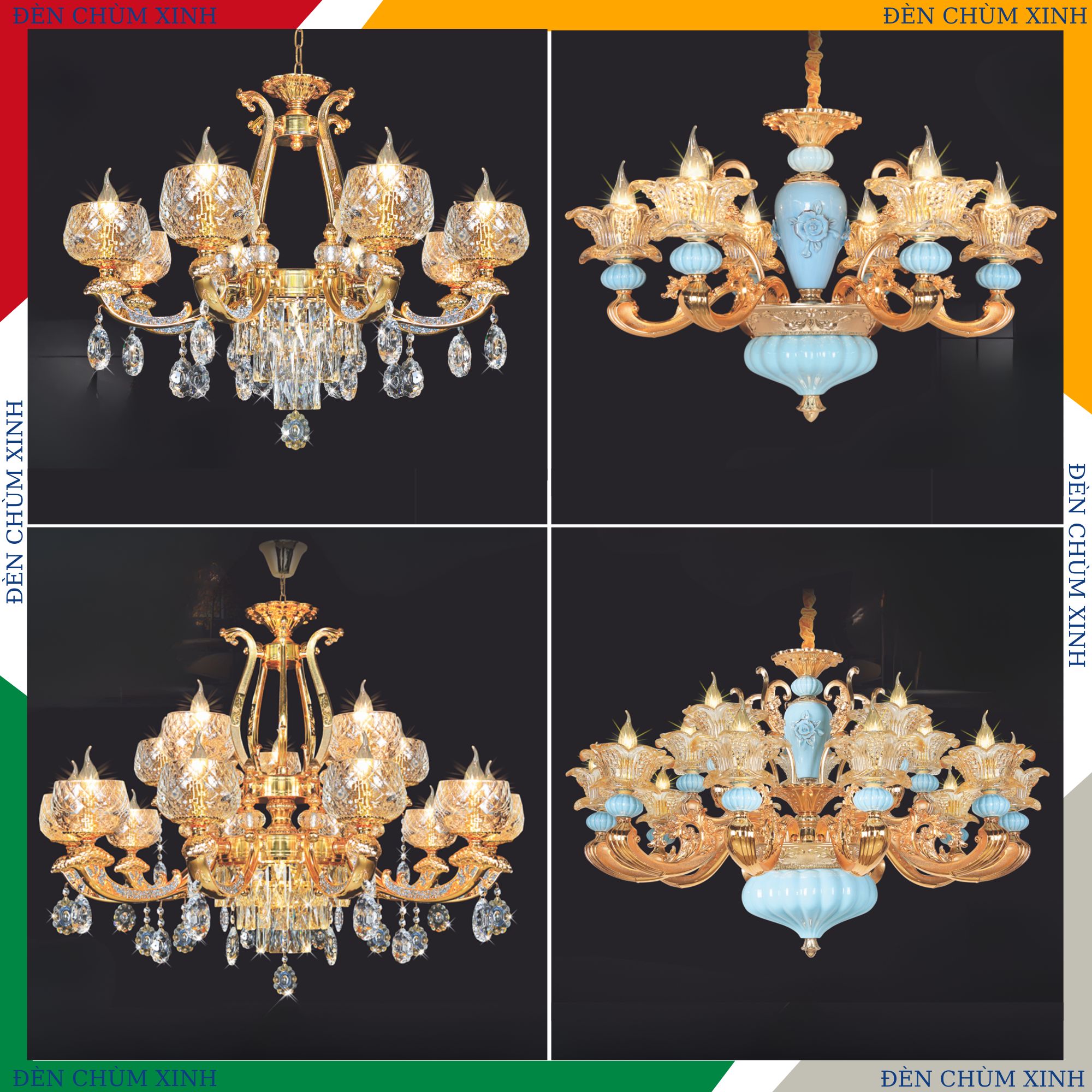 ĐÈN CHÙM TÂN CỔ ĐIỂN NC-9220/10+5 HÀNG CHÍNH HÃNG