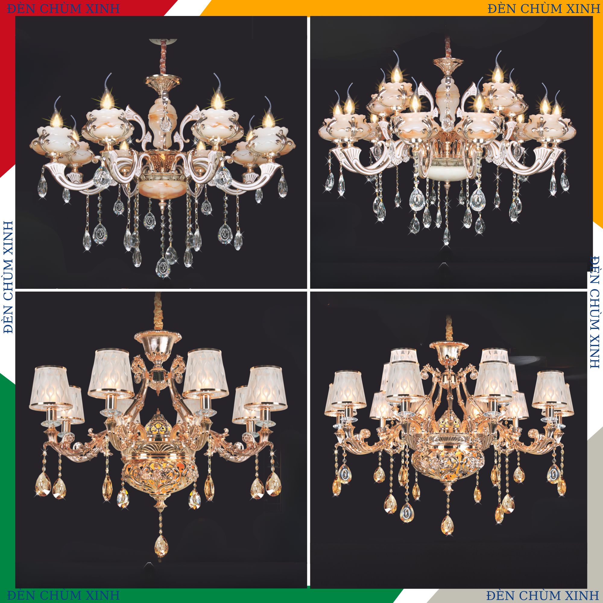 ĐÈN CHÙM TÂN CỔ ĐIỂN NC-7076/10+5 HÀNG CHÍNH HÃNG