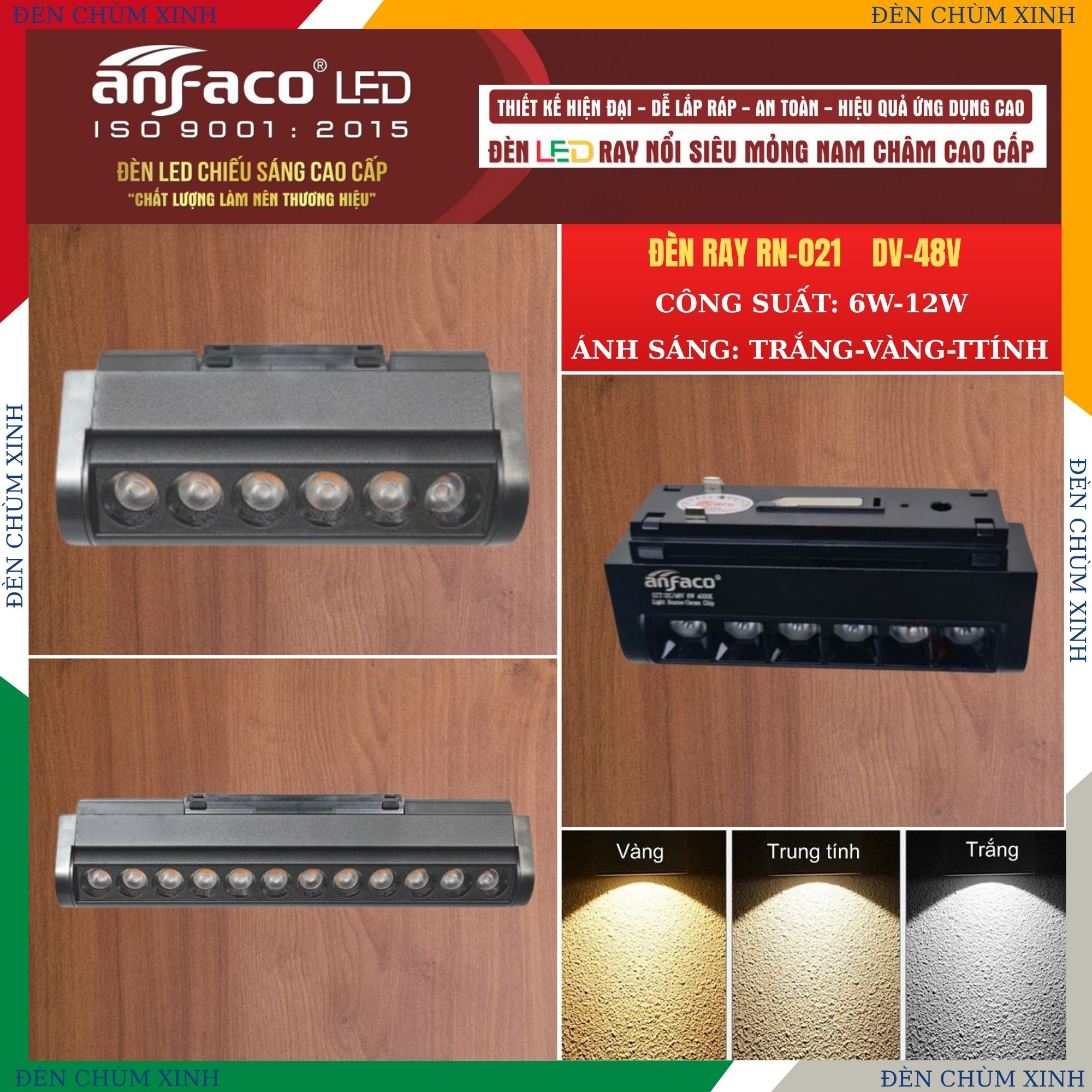 ĐÈN RAY NAM CHÂM RN 021 LED 6W - DC 48V CHÍNH HÃNG ANFACO