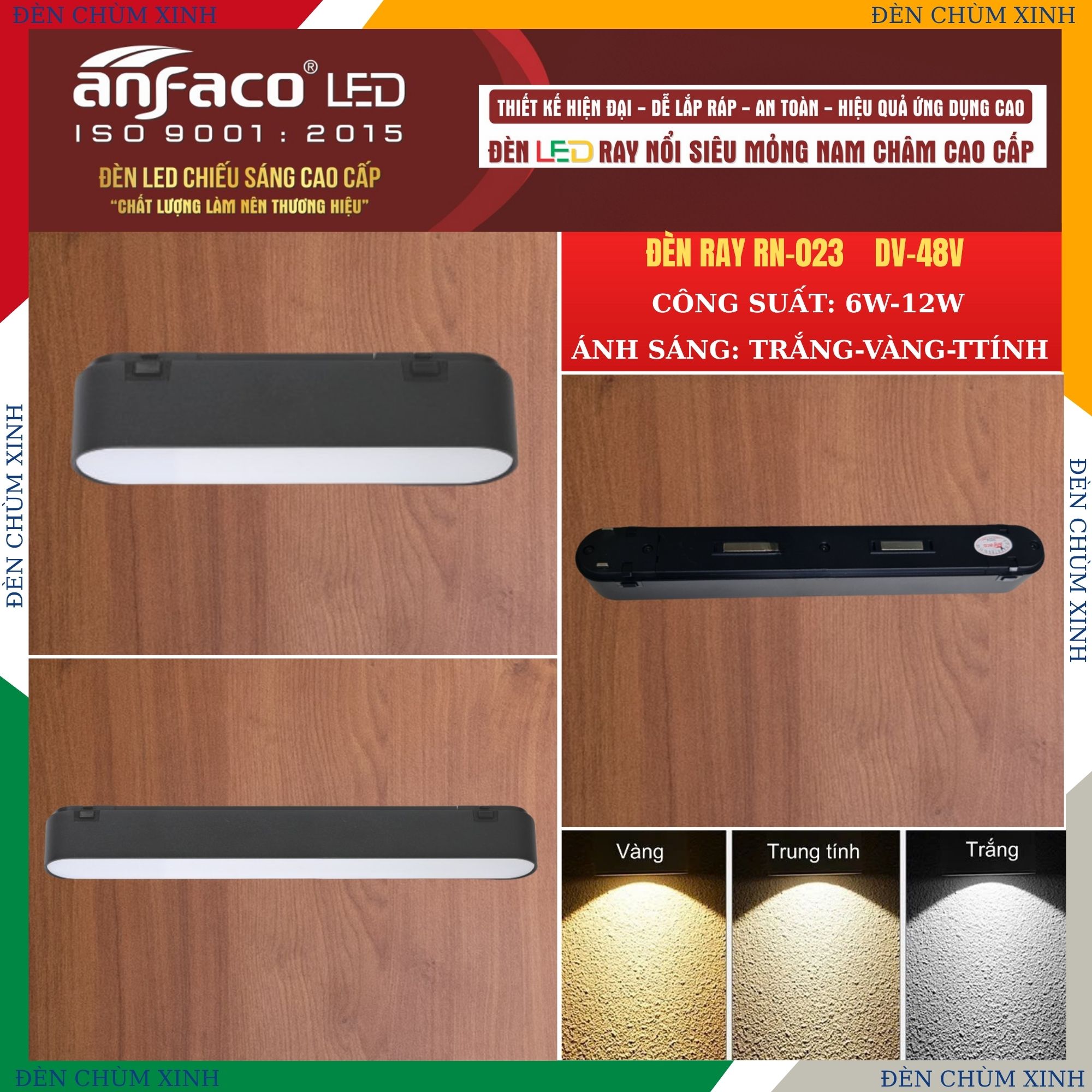 ĐÈN RAY NAM CHÂM RN 023 LED 6W CHÍNH HÃNG ANFACO