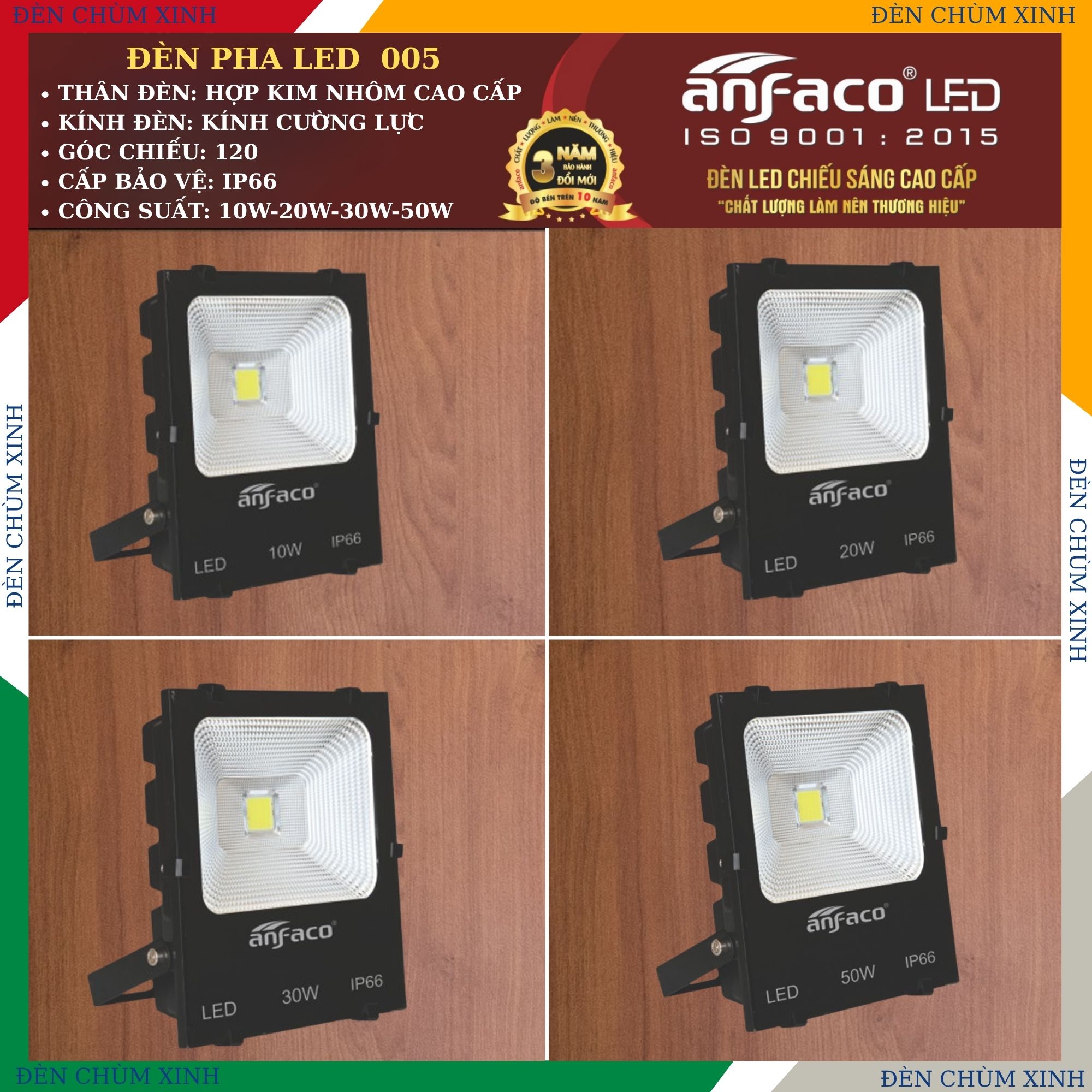 ĐÈN PHA LED 005-20W CHÍNH HÃNG ANFACO