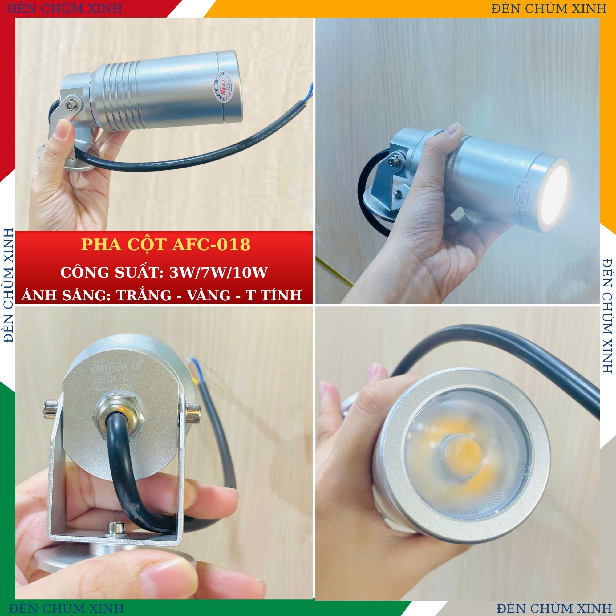 ĐÈN PHA CỘT 018 LED 3W CHÍNH HÃNG ANFACO