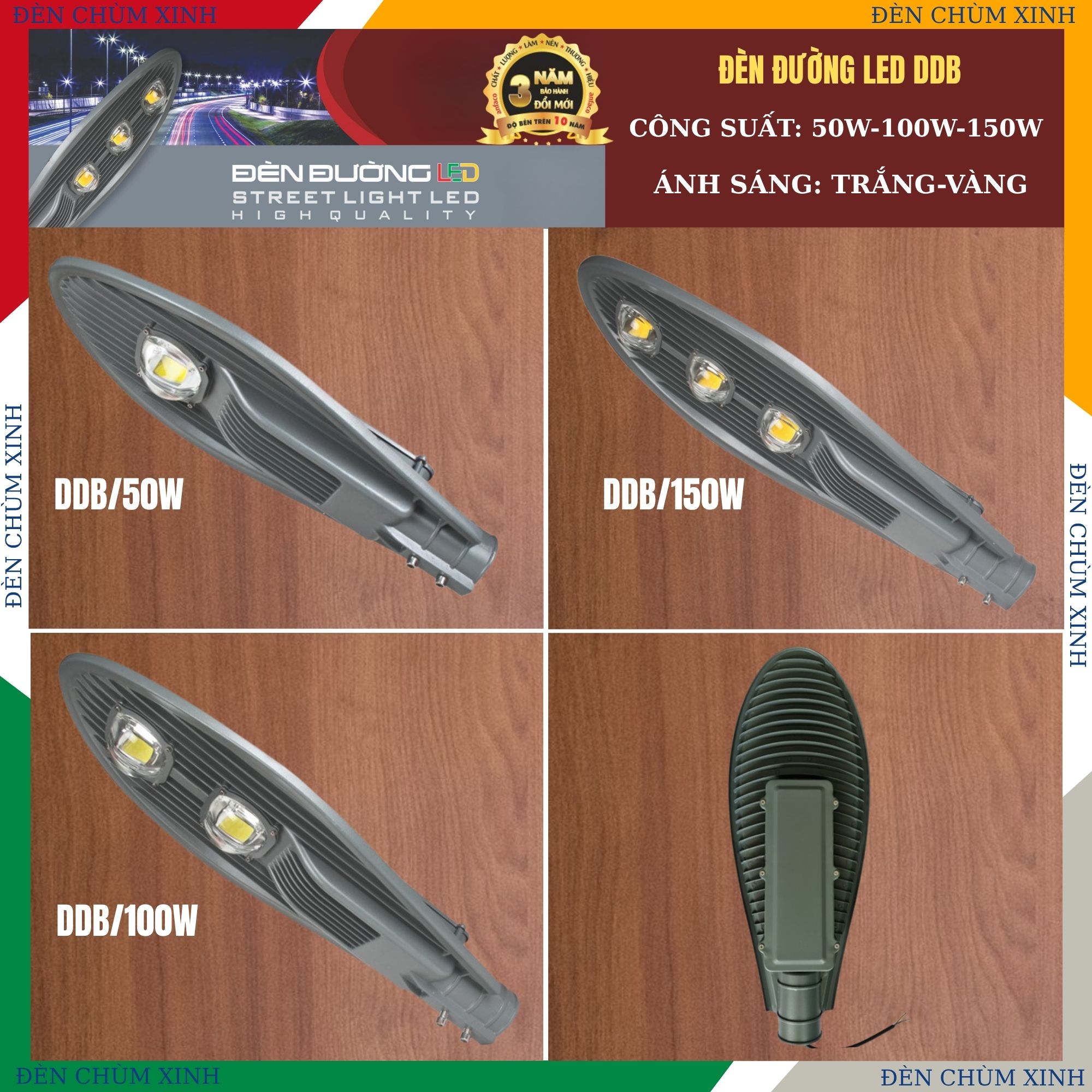 ĐÈN ĐƯỜNG LED DDB-100W CHÍNH HÃNG ANFACO