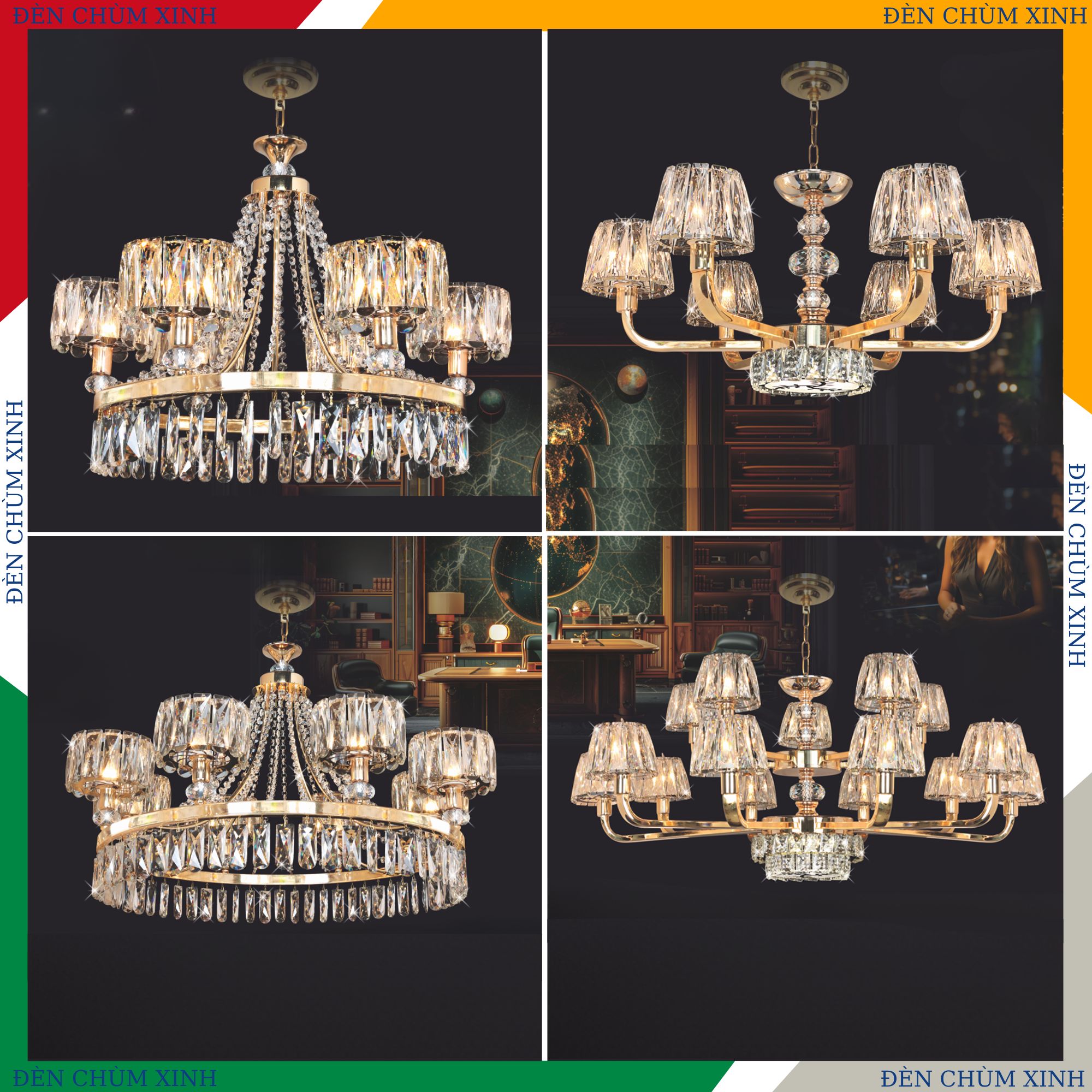 ĐÈN CHÙM TÂN CỔ ĐIỂN NC-7037/6 HÀNG CHÍNH HÃNG