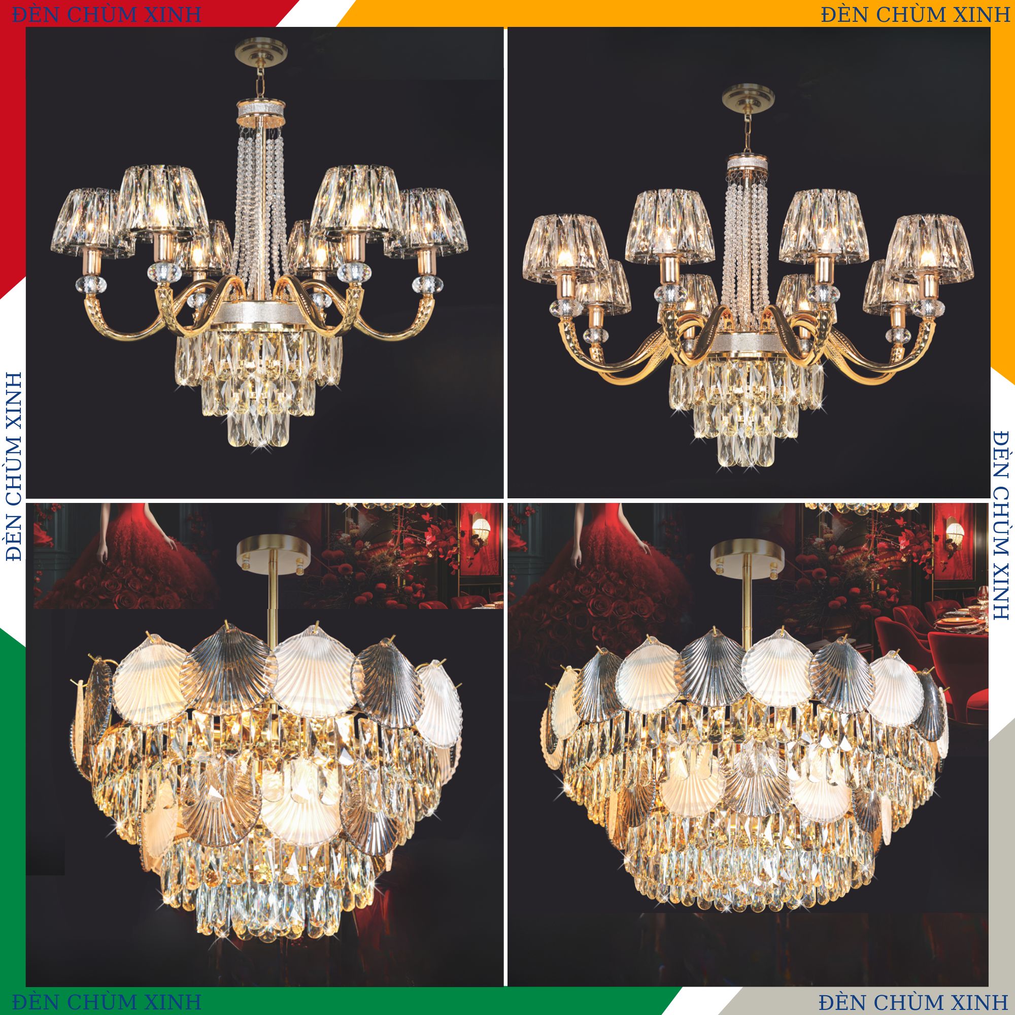 ĐÈN CHÙM TÂN CỔ ĐIỂN NC-9366/6 HÀNG CHÍNH HÃNG