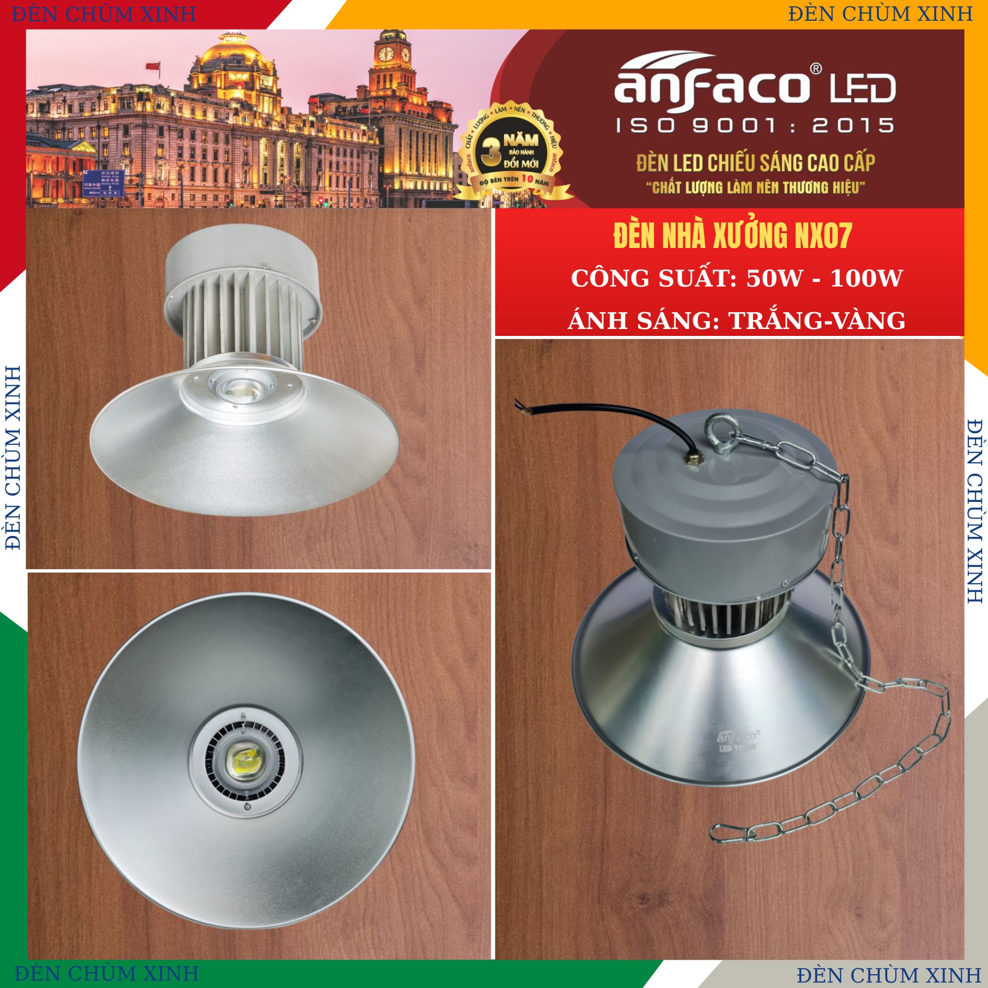 ĐÈN LED NHÀ XƯỞNG NX07/100W CHÍNH HÃNG ANFACO