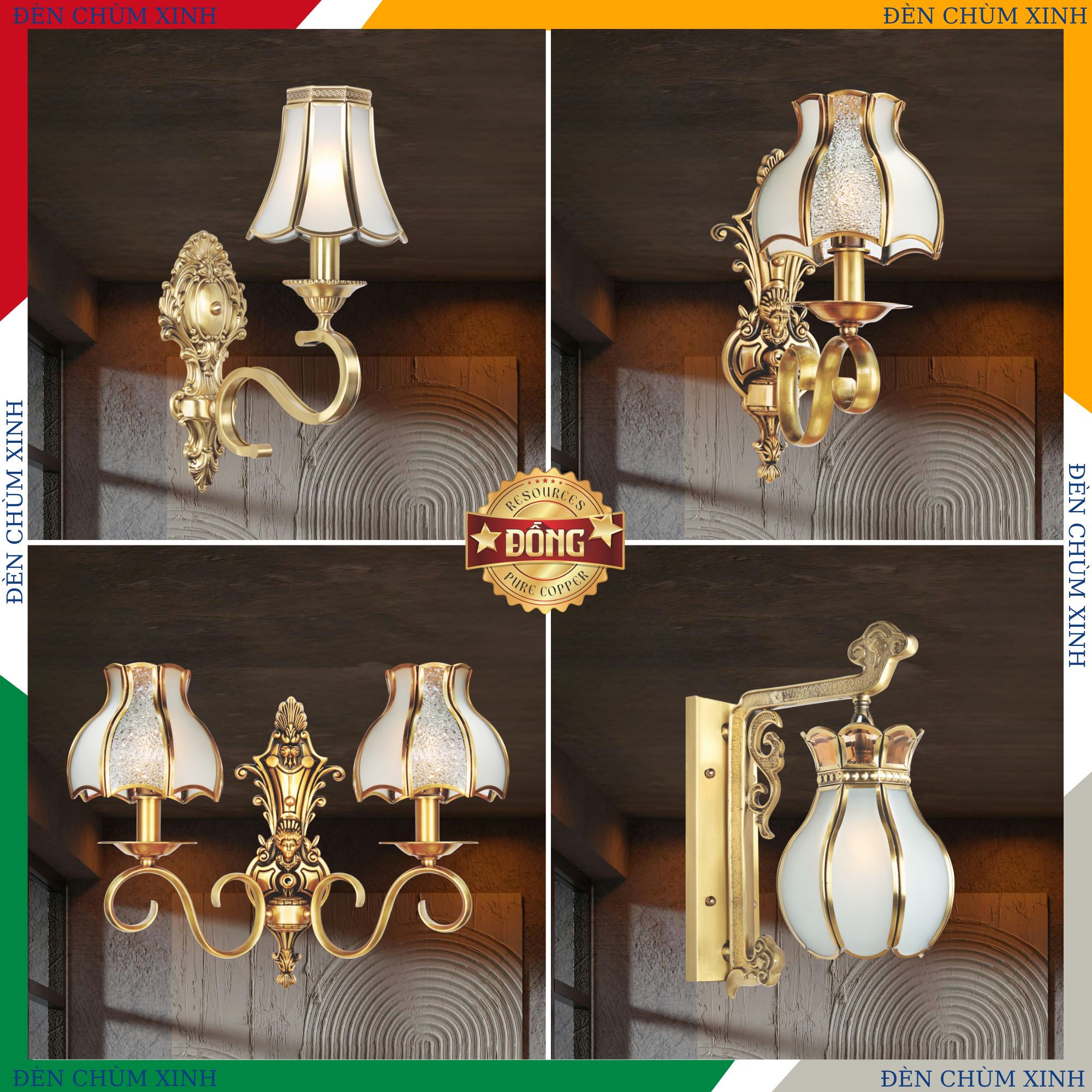 ĐÈN VÁCH TƯỜNG ĐỒNG NV-500/1 HÀNG CHÍNH HÃNG