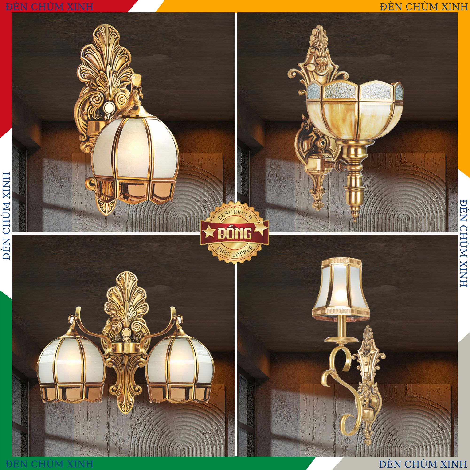 ĐÈN VÁCH TƯỜNG ĐỒNG NV-2211/1 HÀNG CHÍNH HÃNG