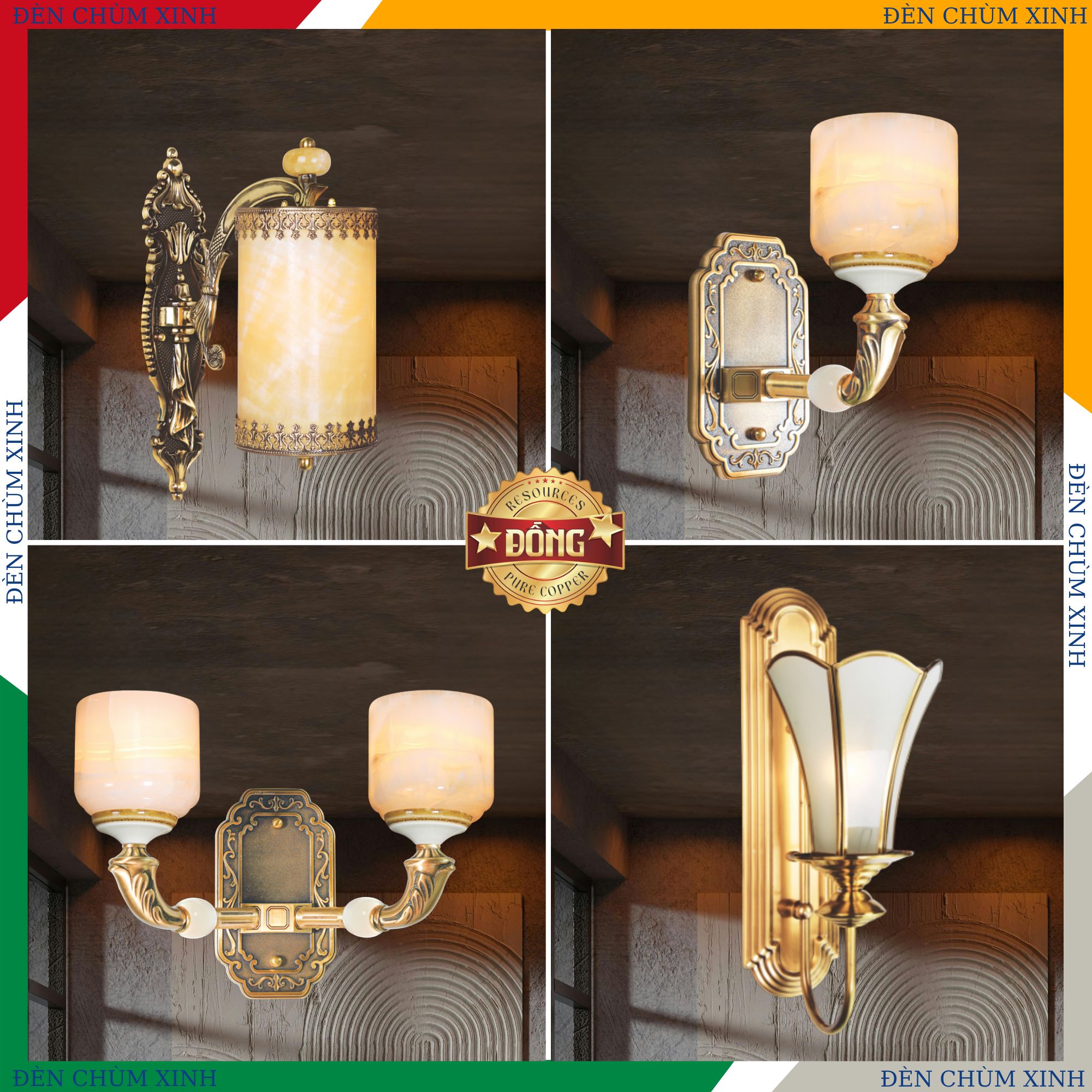 ĐÈN VÁCH TƯỜNG ĐỒNG NV-2208/1 HÀNG CHÍNH HÃNG