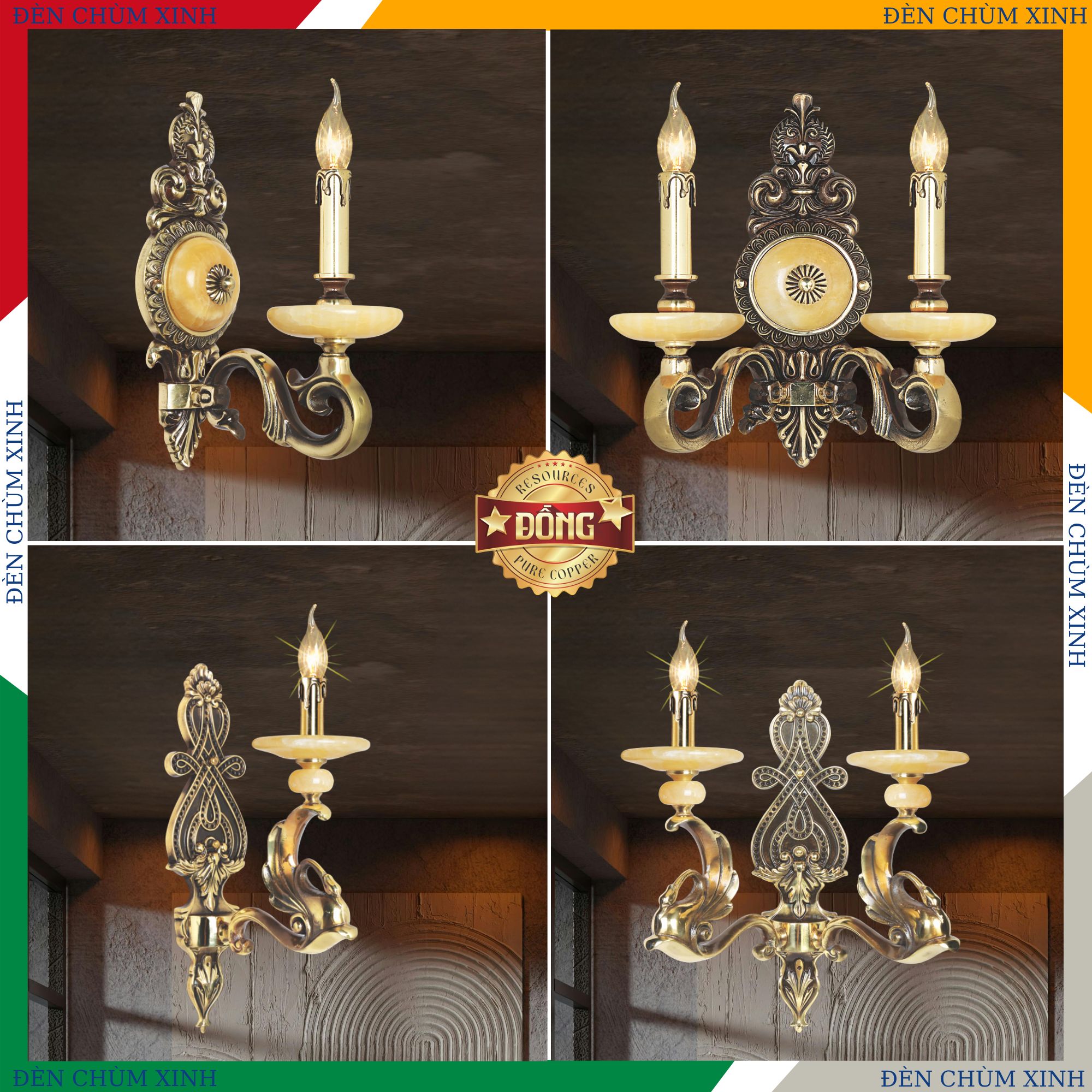 ĐÈN VÁCH TƯỜNG ĐỒNG NV-127/1 HÀNG CHÍNH HÃNG